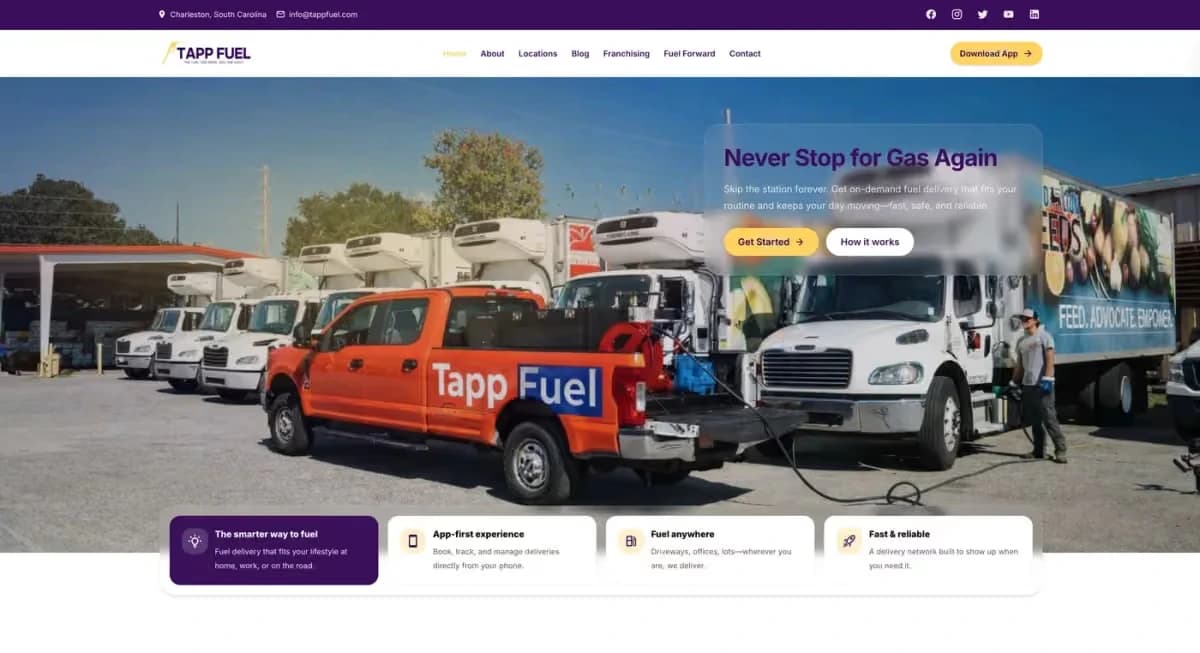 Tapp Fuel Fuel Delivery Platform interface